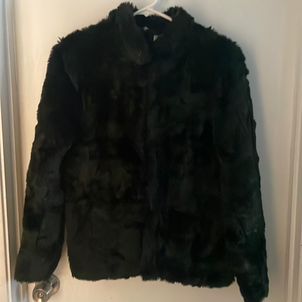 Black Faux Fur Jacket by Divided H&M - Women’s Size 6 - Very Good Condition